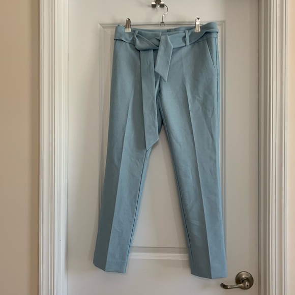 Baby blue LOFT marisa tie waist pants cropped - Picture 5 of 8